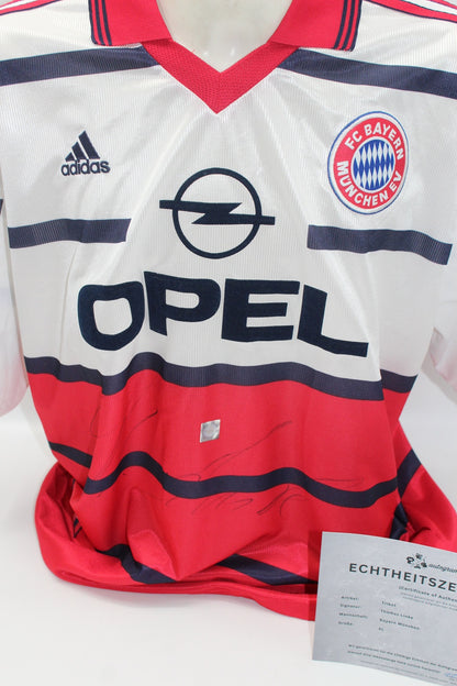 Bayern München 1999/2000 Trikot Thomas Linke signiert Autogramm Adidas COA XL