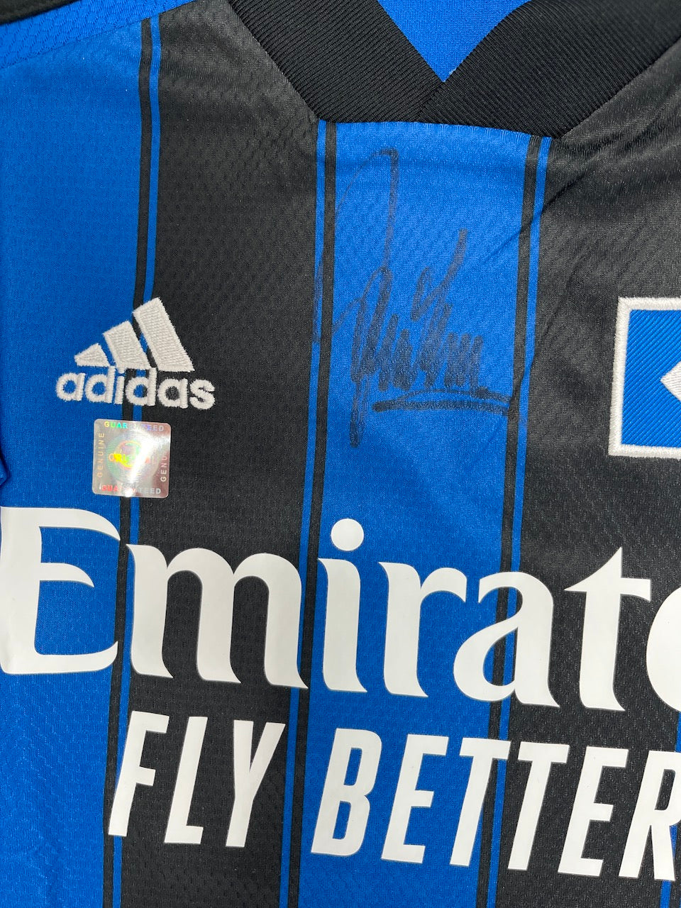 HSV jersey Manfred Kaltz signed in frame COA Adidas football 128