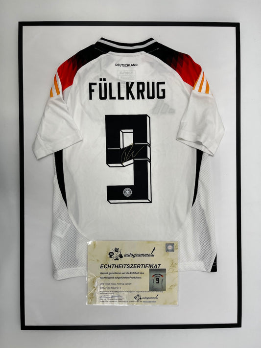 DFB Trikot Niclas Füllkrug signiert im Rahmen COA Adidas Fußball 140