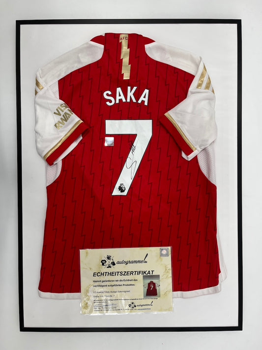 FC Arsenal Trikot Bukayo Saka signiert im Rahmen COA Fußball 152