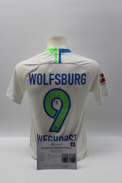 VfL Wolfsburg 2018/2019 Trikot Wout Weghorst + Oliver Glasner signiert Autogramm Bundesliga Nike S