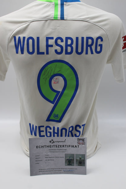 VfL Wolfsburg 2018/2019 Trikot Wout Weghorst + Oliver Glasner signiert Autogramm Bundesliga Nike S