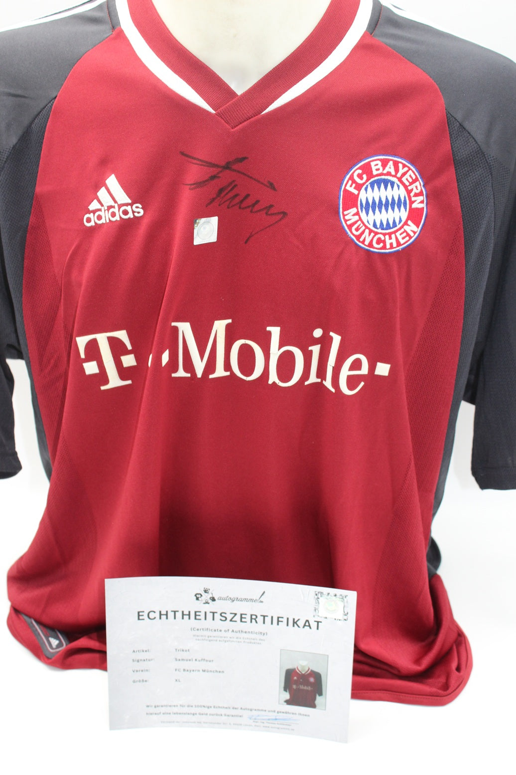 Bayern München 2002/2003 Trikot Samuel Kuffour signiert Autogramm Adidas COA XL