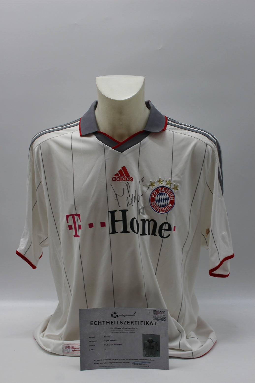 Bayern München 2009/2010 Trikot Arjen Robben signiert Autogramm Adidas COA XL