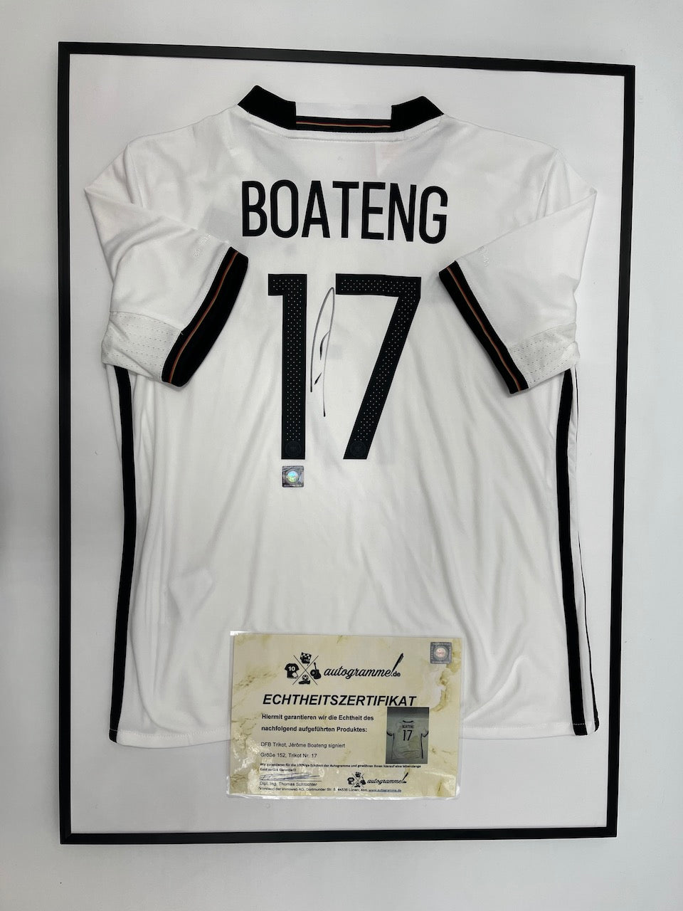 DFB jersey Jerome Boateng signed in frame COA Adidas football 152