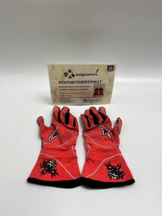 Michael Schumacher Formel 1 original getragene Fahrerhandschuhe signiert COA