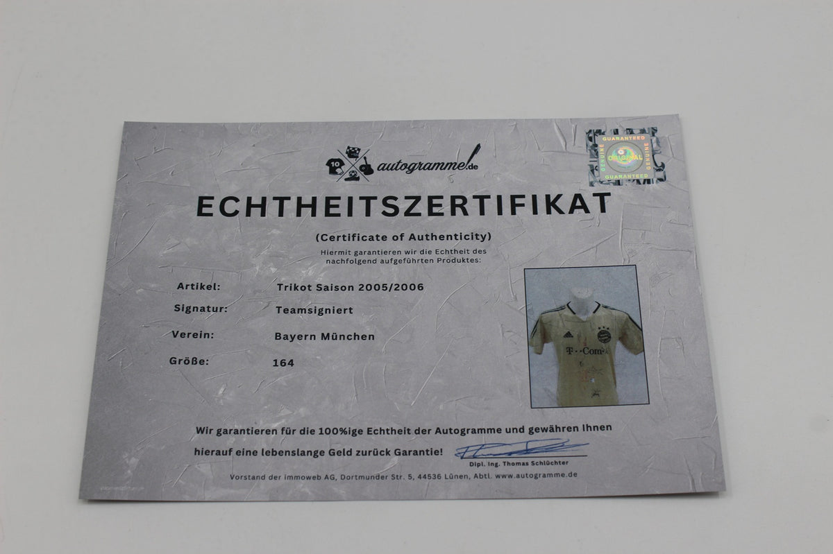 FCB Trikot 2005/2006 Teamsigniert Bayern München Adidas Neu 164