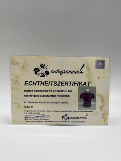 FC Barcelona Shirt Ilkay Gündogan signed Laliga Coa Nike Barca New M