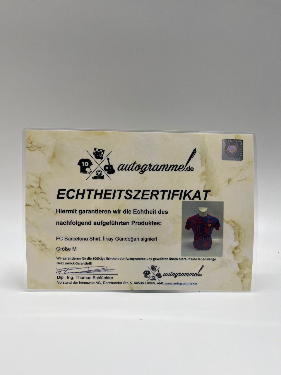 FC Barcelona Shirt Ilkay Gündogan signed Laliga Coa Nike Barca New M