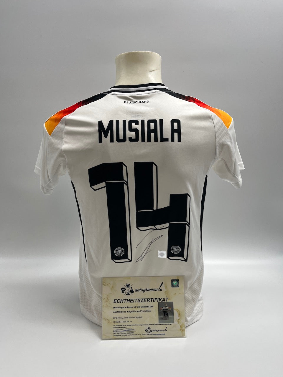 DFB women's jersey Jamal Musiala signed autographs COA Adidas S