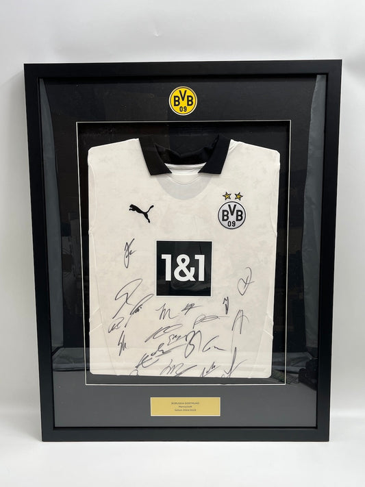 Borussia Dortmund jersey 2024/2025 team signed in frame Puma white BVB