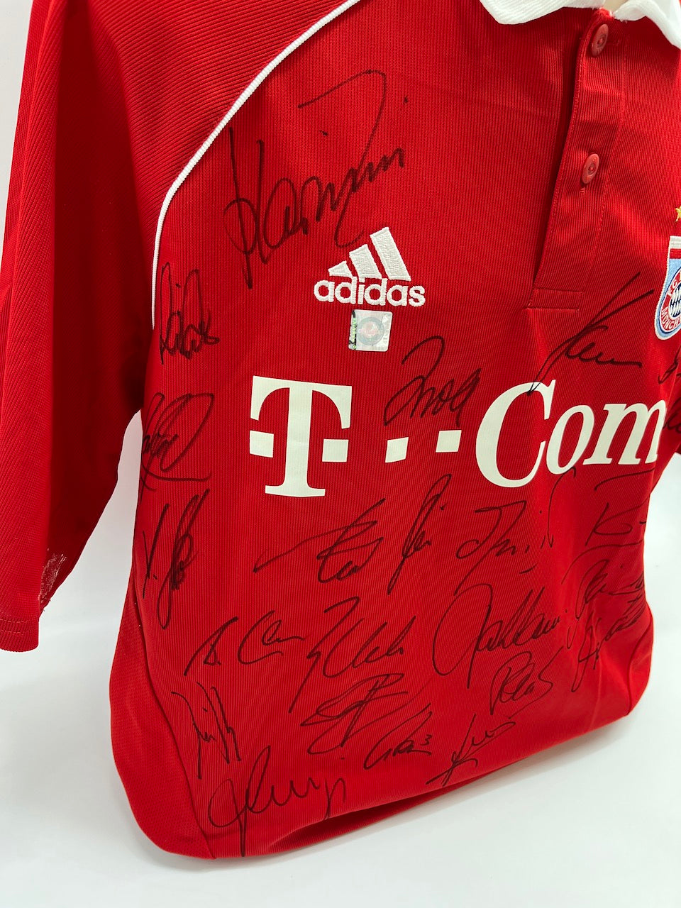 Bayern Munich jersey personally signed by Rainer Zobel Autograph COA Adidas size 176