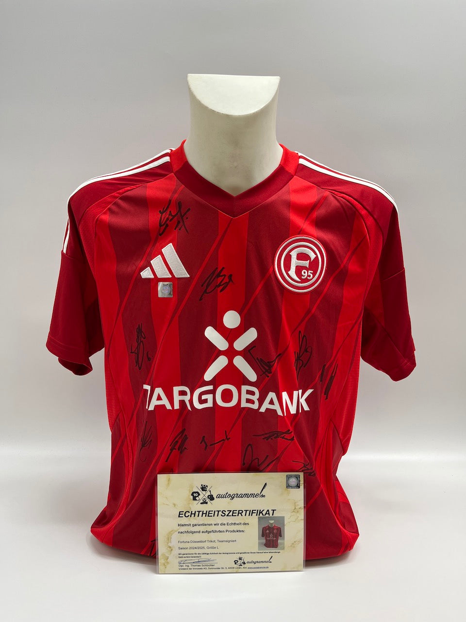 Fortuna Düsseldorf Jersey 2024/2025 Team Signed Autograph Football Adidas L