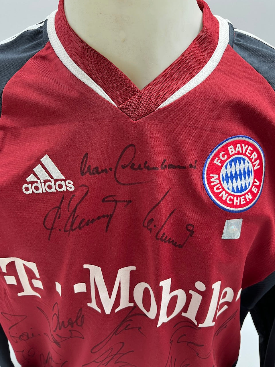 Bayern Munich Jersey 2003/2004 Team Signed Beckenbauer COA Adidas M