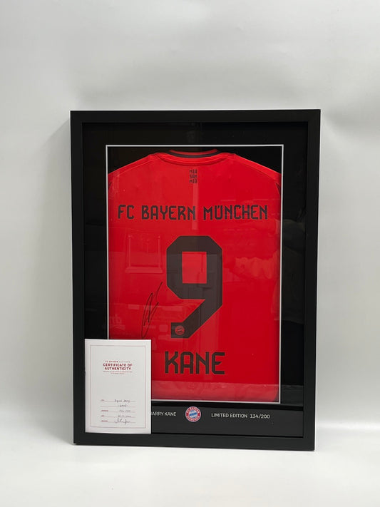 Bayern Munich jersey Harry Kane signed in frame COA Adidas