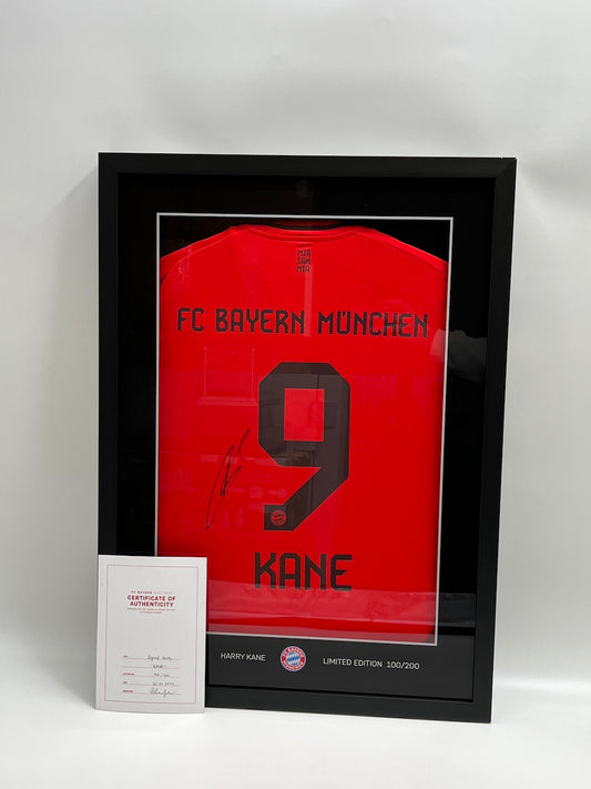 Bayern Munich jersey Harry Kane signed in frame COA new Adidas