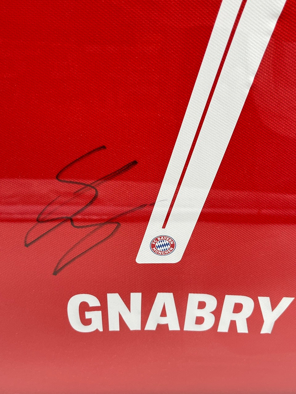 Bayern Munich jersey Serge Gnabry signed in frame COA Adidas