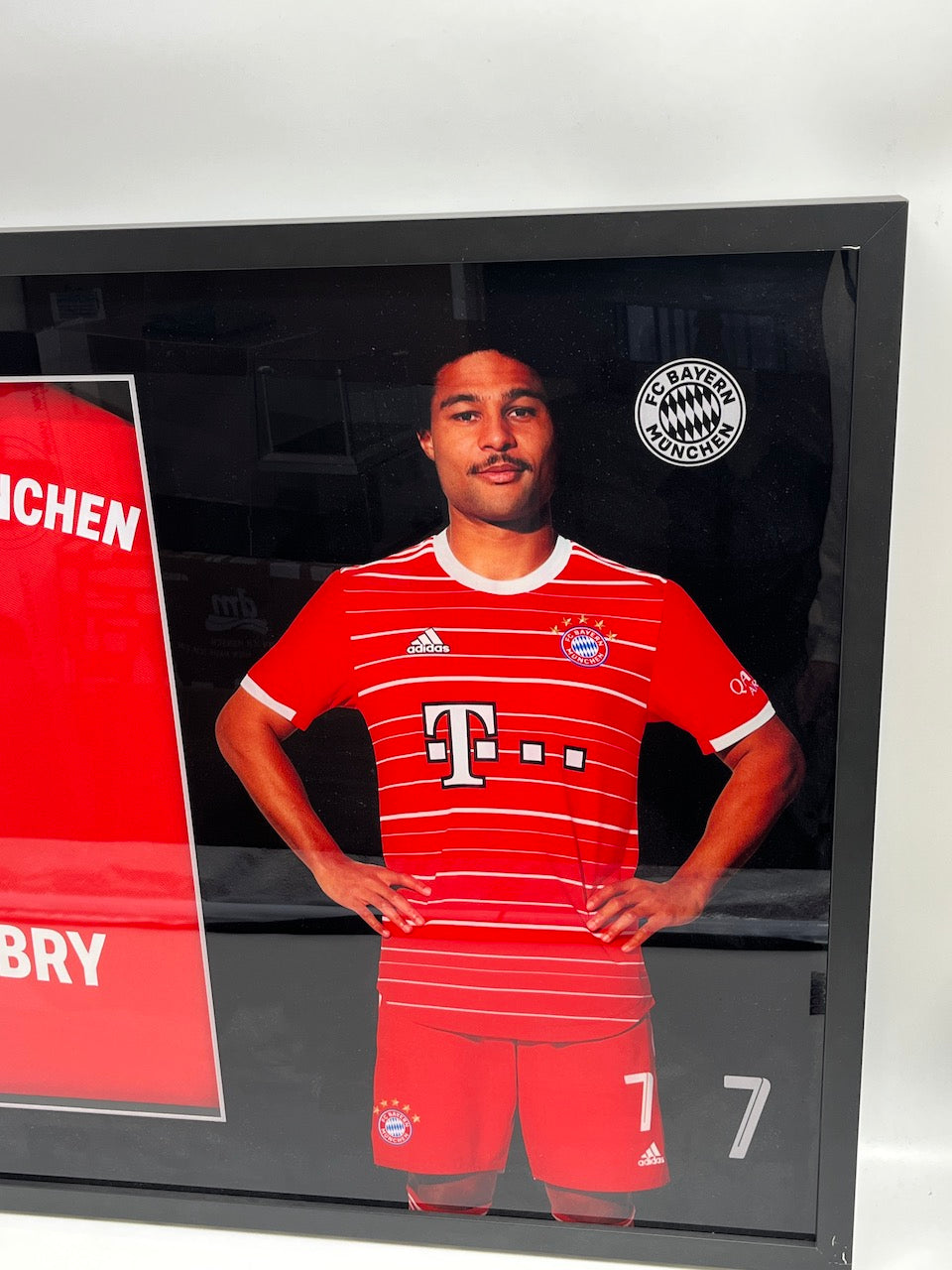 Bayern Munich jersey Serge Gnabry signed in frame COA Adidas