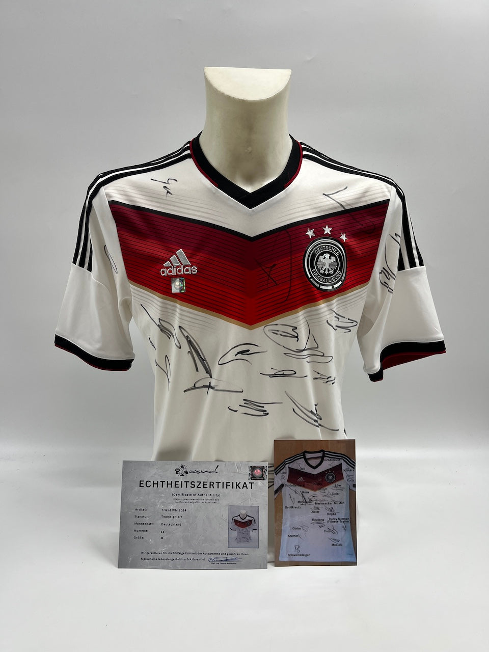 Deutschland Trikot WM 2014 Teamsigniert Autogramm DFB Weltmeister Adidas M