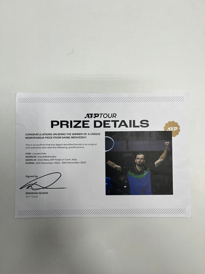 Daniil Medwedew original getragen & signiertes Poloshirt Tennis