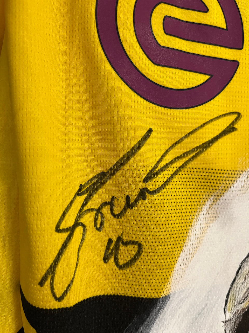 Borussia Dortmund jersey portrait Julian Brandt hand painted and signed as part of PUMA BVB