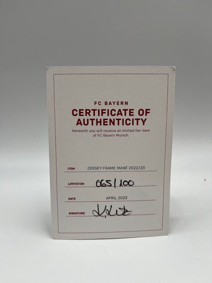 Bayern München Trikot Sadio Mane signiert im Rahmen COA Adidas