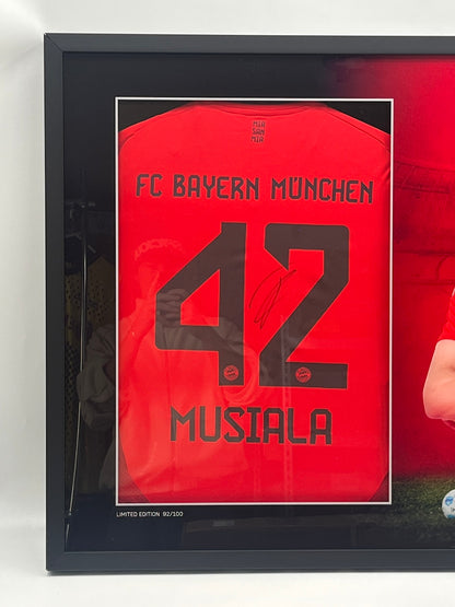 Bayern München Trikot Jamal Musiala signiert im Rahmen COA Adidas 92/100