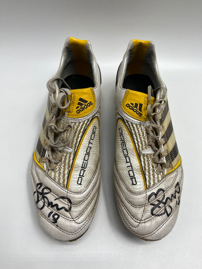 Matchworn soccer shoes Soren Larsen signed Schalke Adidas Coa