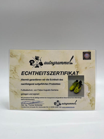 Matchworn soccer shoes Felipe Santana signed BVB Nike Coa