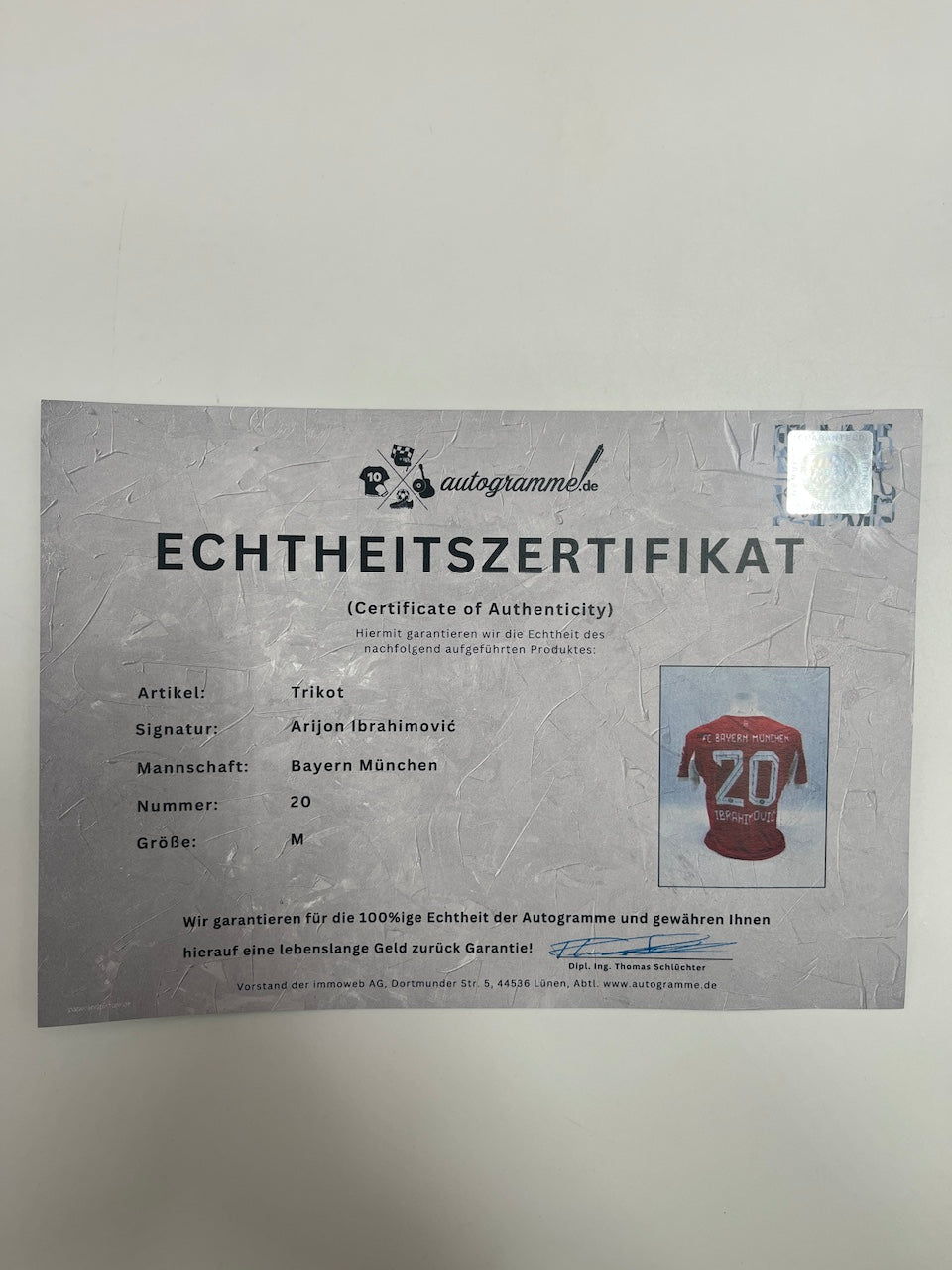 Bayern München Arijon Ibrahimovic signiert Autogramm Adidas COA neu M