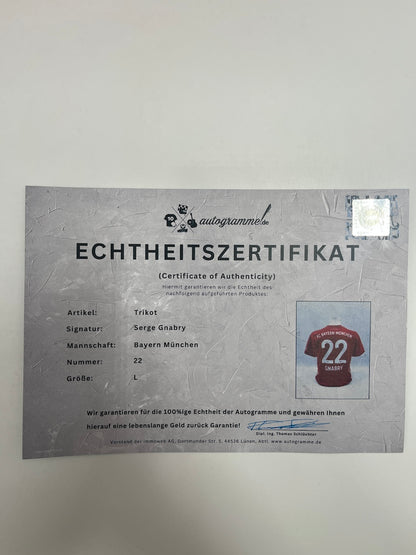 Bayern München Serge Gnabry signiert Autogramm Adidas COA L