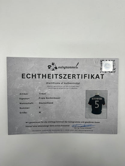 DFB Trikot Franz Beckenbauer signiert Adidas COA Deutschland DFB Kaiser M
