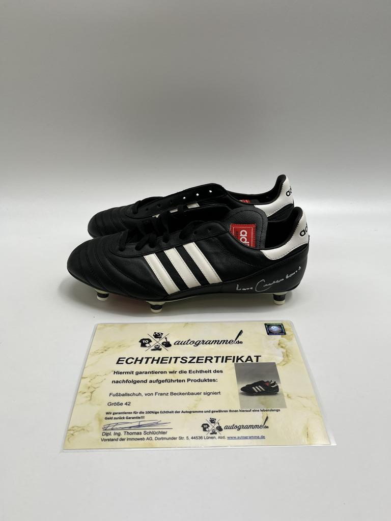 Football shoe Franz Beckenbauer signed football autograph shoe 42