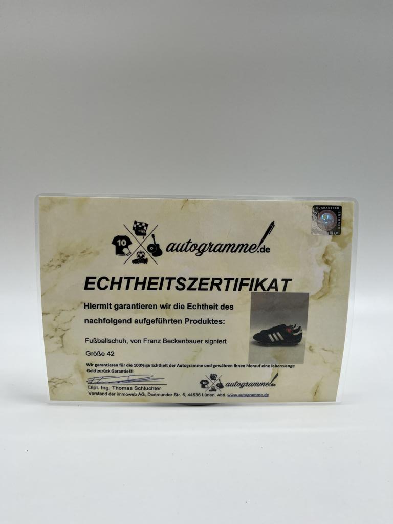 Football shoe Franz Beckenbauer signed football autograph shoe 42