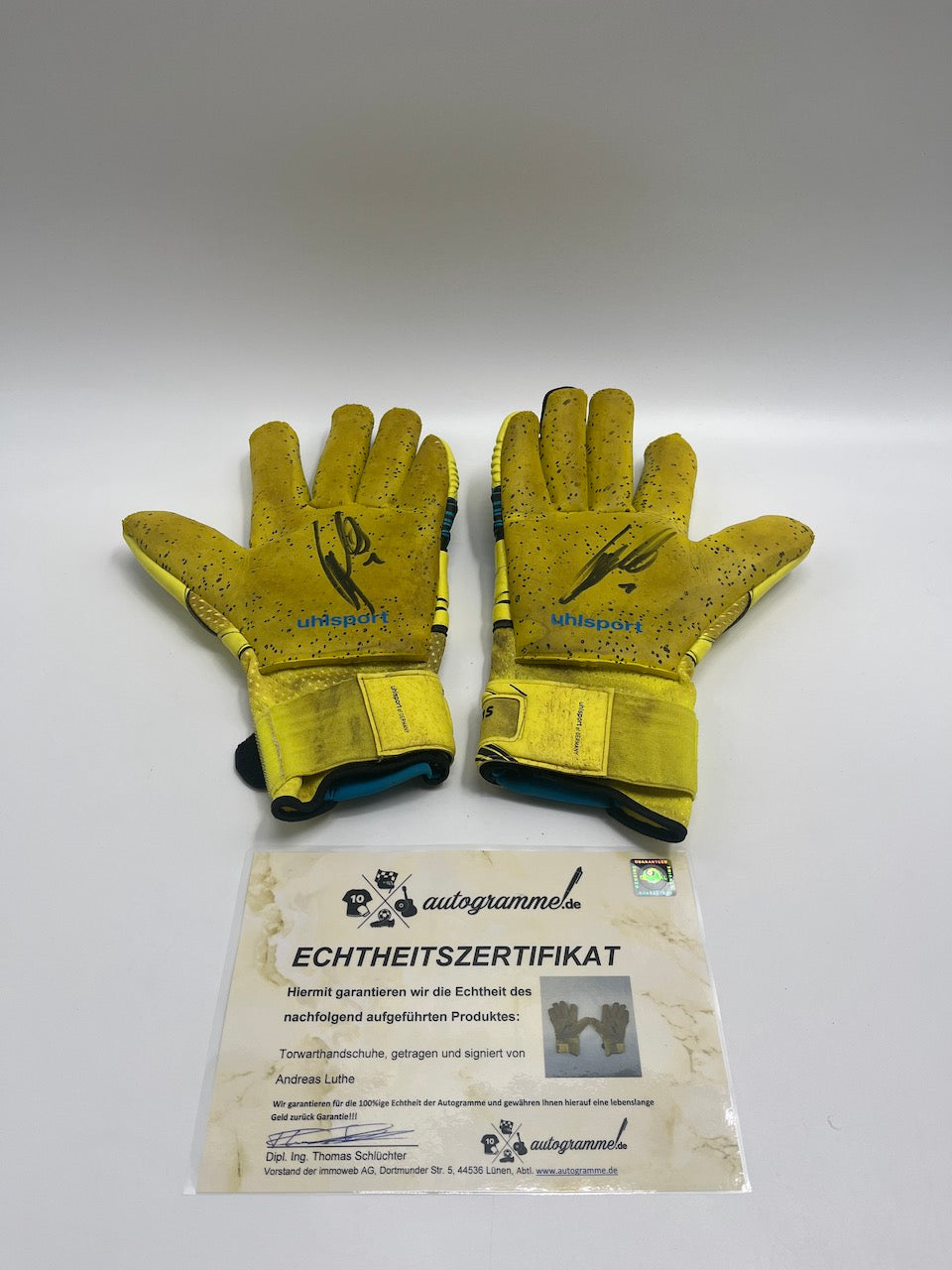 Matchworn Torwart Handschuhe Andreas Luthe signiert COA