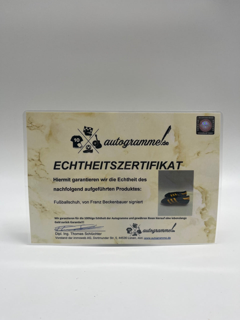 Football shoe Franz Beckenbauer signed football autograph autograph shoe coa