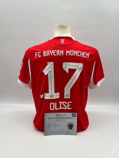 Bayern München Authentic-Trikot Michael Olise signiert Autogramm Adidas COA L