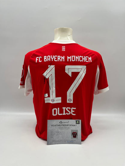 Bayern München Trikot Michael Olise signiert Autogramm Adidas COA L