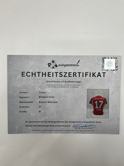 Bayern München Authentic-Trikot Michael Olise signiert Autogramm Adidas COA M