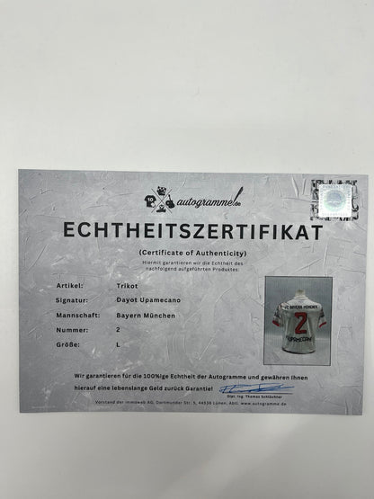 Bayern München Trikot Dayot Upamecano signiert Autogramm Adidas COA L