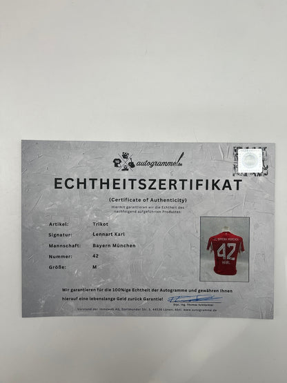 Bayern München Authentic-Trikot Lennart Karl signiert Autogramm Adidas COA M