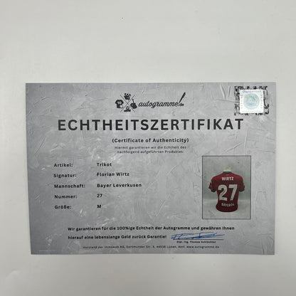 Bayer Leverkusen Trikot Florian Wirtz signiert Adidas COA Autogramm M