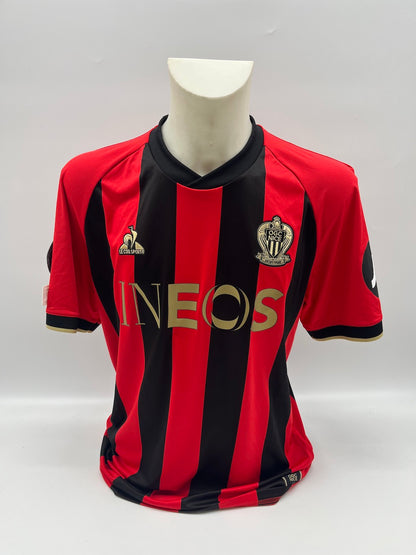 Matchworn OGC Nizza Trikot getragen & signiert von Evann Guessand 23.01.2025