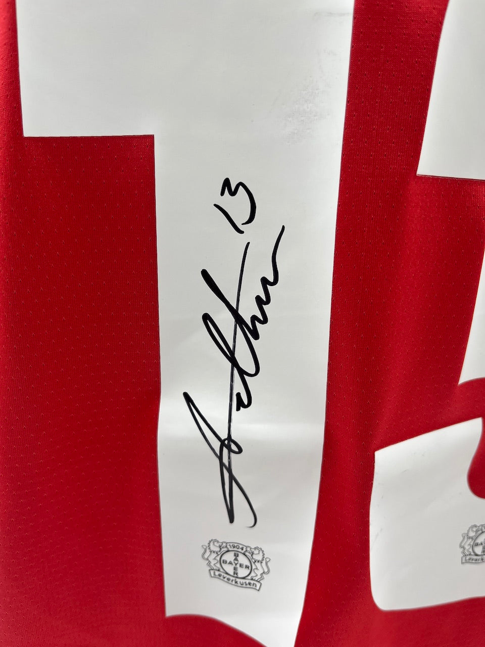 Matchworn leverkusen jersey worn & signed by Arthur 10.01.2025