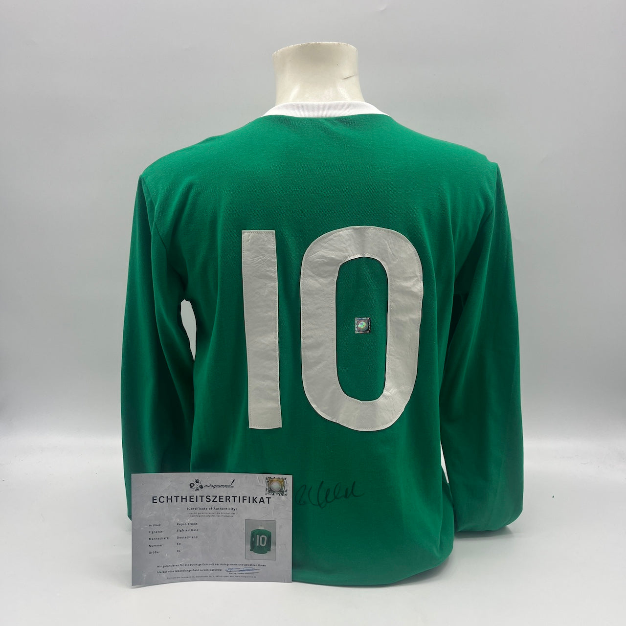 DFB Repro Trikot Sigfried Held signiert Adidas COA Deutschland Autogramm XL