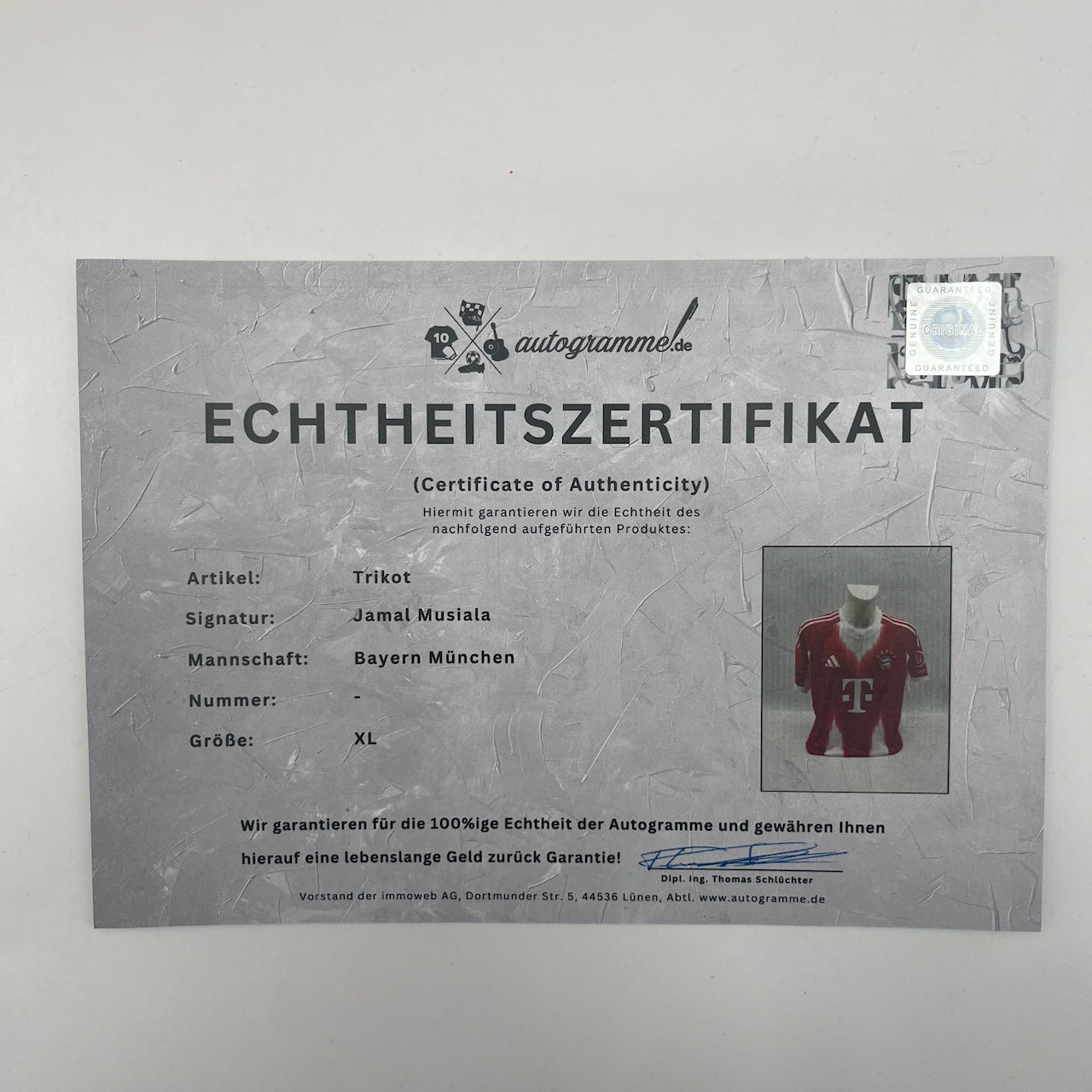 Bayern München Trikot Jamal Musiala signiert Autogramm Adidas COA XL
