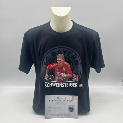 Bayern München T-Shirt Bastian Schweinsteiger signiert Autogramme FCB neu XL
