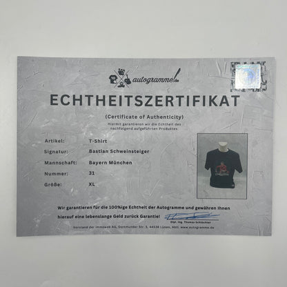 Bayern München T-Shirt Bastian Schweinsteiger signiert Autogramme FCB neu XL