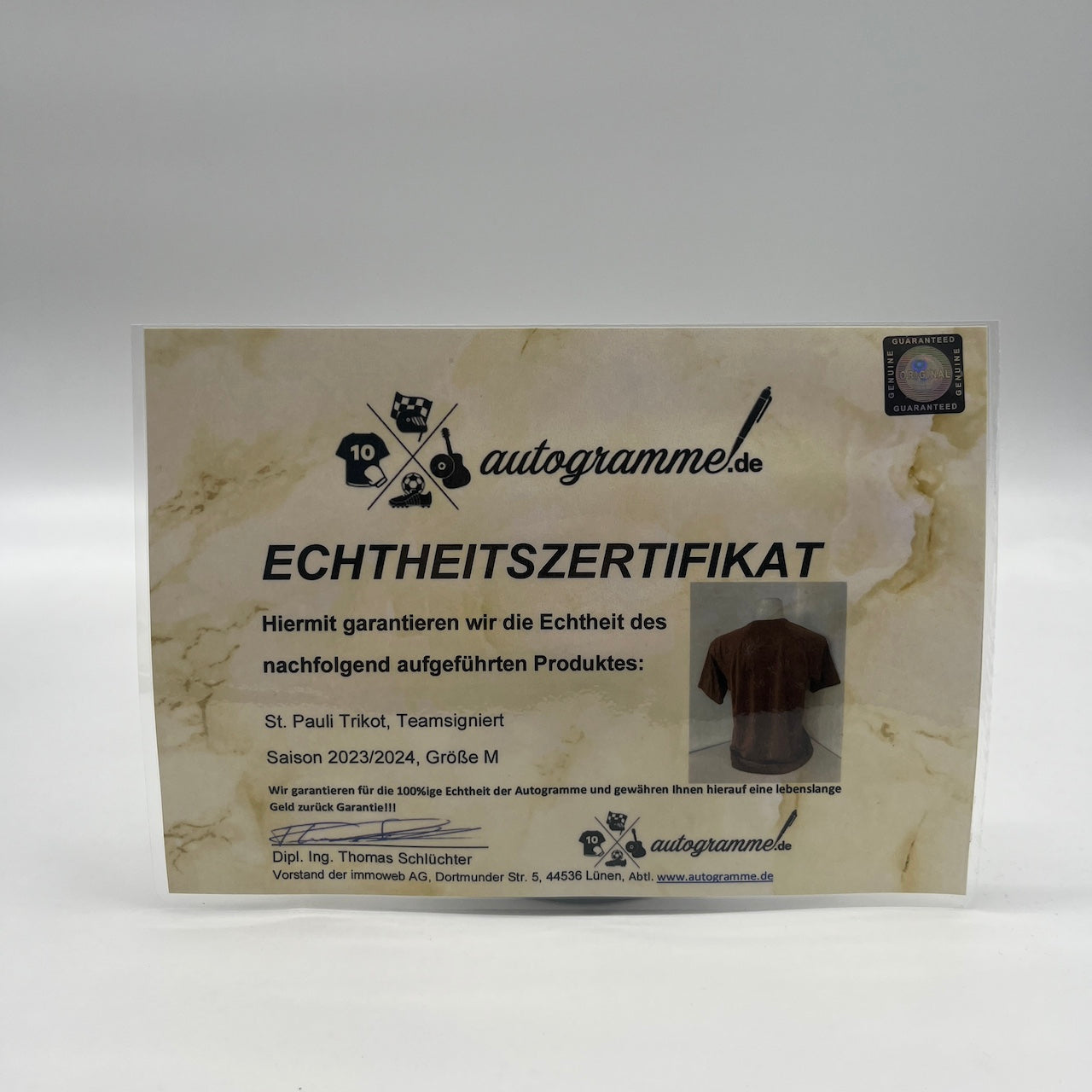 St. Pauli Trikot 2023/2024 Teamsigniert COA Bundesliga M