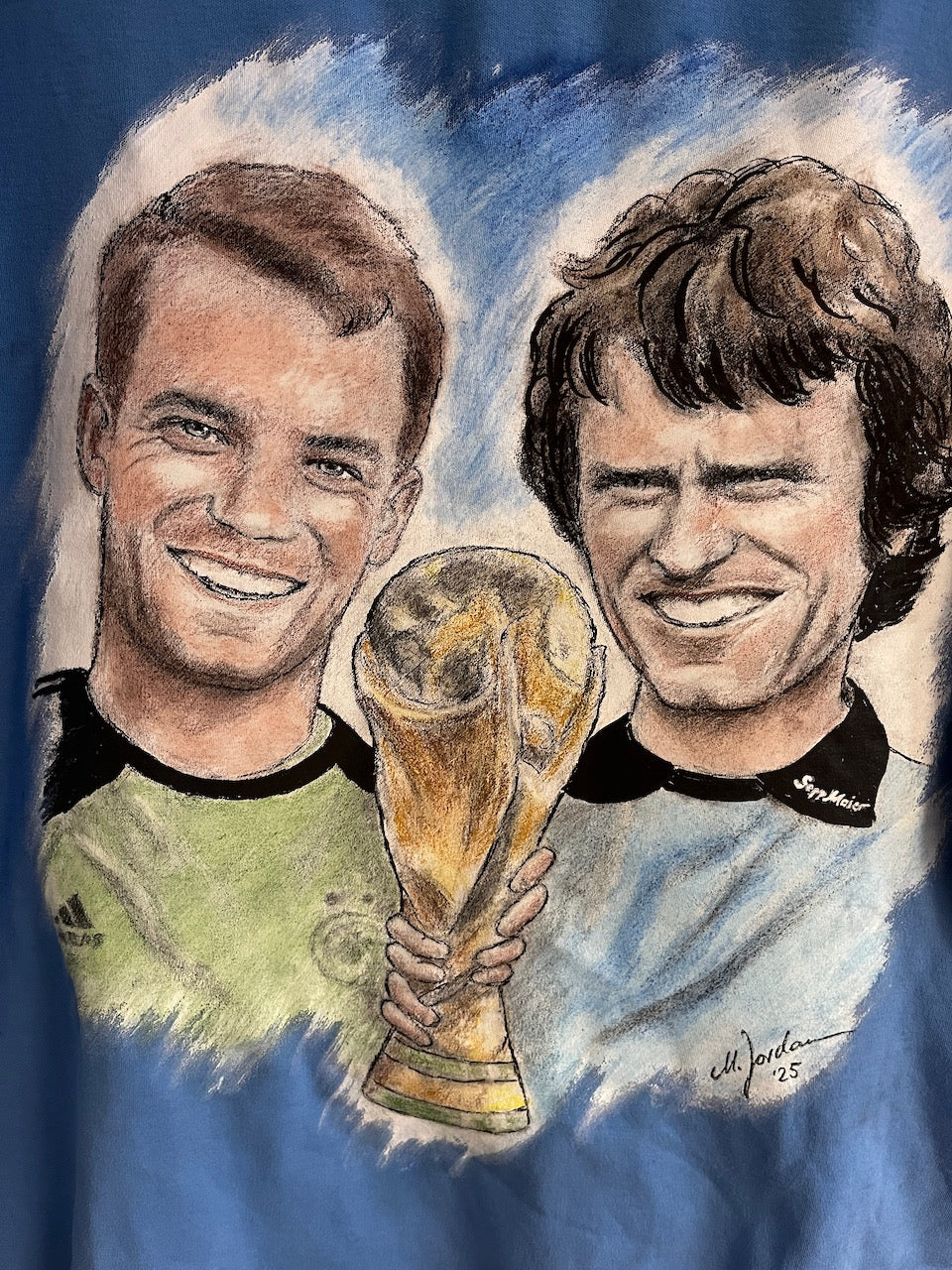 Trikot Portrait Manuel Neuer and Sepp Maier hand painted and signed as part of XL